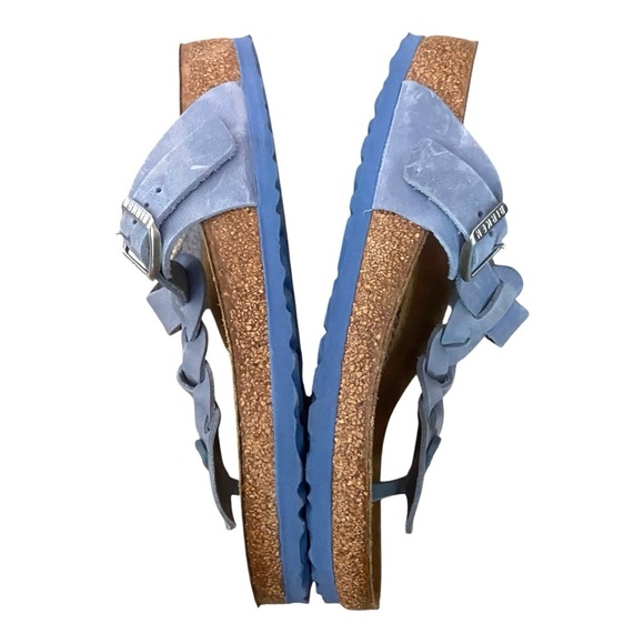 Birkenstock Gizeh Braided Oiled Leather Dusty Blue Sz 37 Regular - Picture 4 of 9